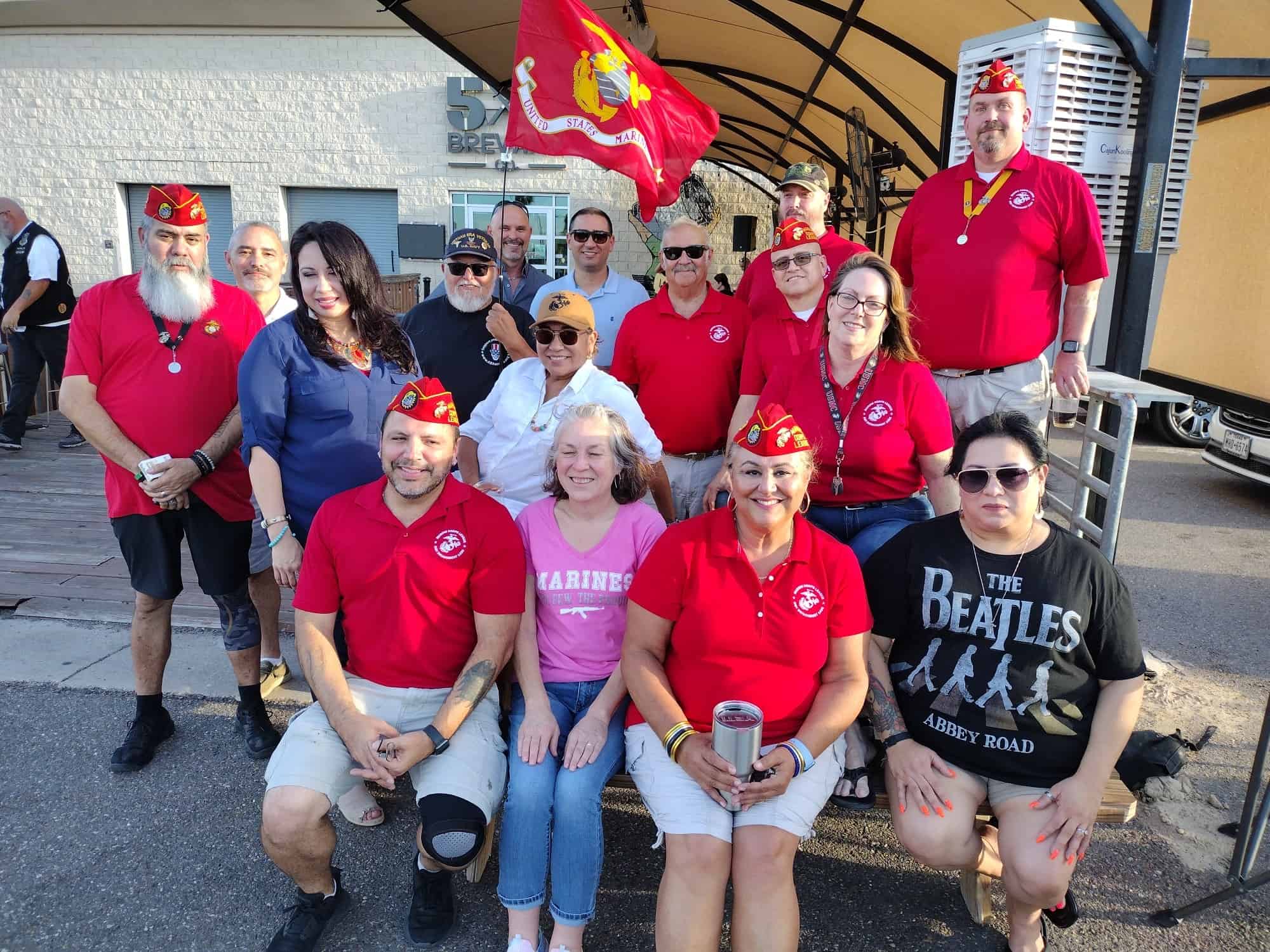 Members of the RGV Detachment Marine Corps League gather together in camaraderie